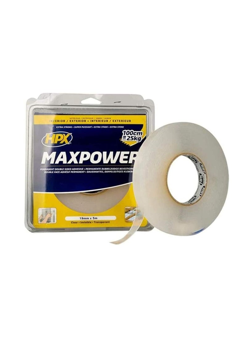 HPX Max Power Acrylic Outdoor Tape Transparent 19mm X 5m